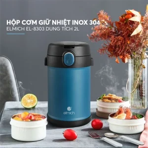 Hộp cơm giữ nhiệt inox 304 Elmich 2L EL8303